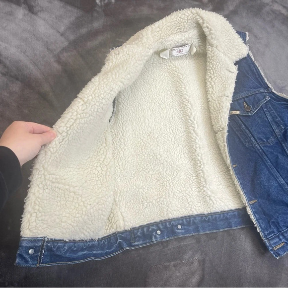 Sheplers Shearling Lined Denim Vest Womens large - Picture 3 of 8